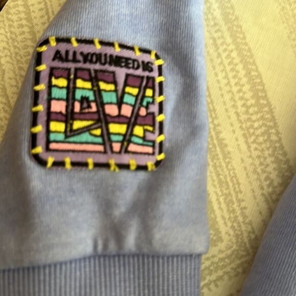 Butter Girls Blue/Purple Cold Shoulder ‘Good Vibes’ Sweatshirt - Picture 6 of 7